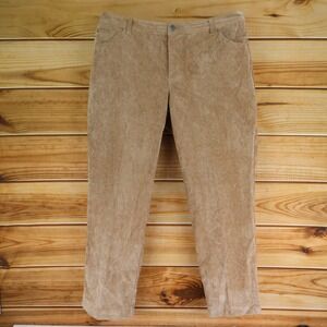 CJ Banks Corduroy Pants Womens Sz 18W Brown Polyester Blend Pockets Straight Leg